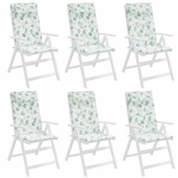 Coussins de chaise à dossier haut lot de 6 modèle de feuille 