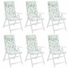 Coussins de chaise à dossier haut lot de 6 modèle de feuille 