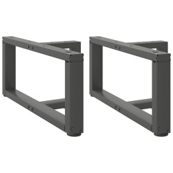 Pieds de table basse en T, 2 pièces, anthracite, 60 x 25 x (30-31) cm, acier 