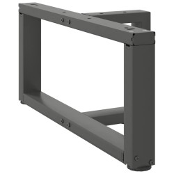 Pieds de table basse en T, 2 pièces, anthracite, 60 x 25 x (30-31) cm, acier 