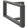 Pieds de table basse en T, 2 pièces, anthracite, 60 x 25 x (30-31) cm, acier 