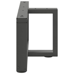 Pieds de table basse en T, 2 pièces, anthracite, 60 x 25 x (30-31) cm, acier 