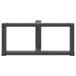 Pieds de table basse en T, 2 pièces, anthracite, 60 x 25 x (30-31) cm, acier 