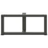 Pieds de table basse en T, 2 pièces, anthracite, 60 x 25 x (30-31) cm, acier 