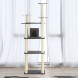 Arbre à chat avec griffoirs en sisal Gris foncé 171 cm 