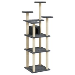 Arbre à chat avec griffoirs en sisal Gris foncé 171 cm 