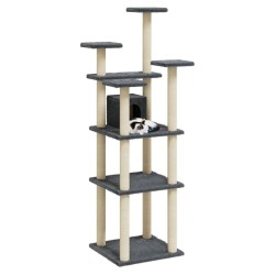 Arbre à chat avec griffoirs en sisal Gris foncé 171 cm 