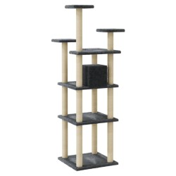 Arbre à chat avec griffoirs en sisal Gris foncé 171 cm 