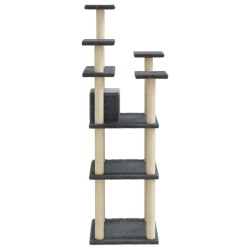 Arbre à chat avec griffoirs en sisal Gris foncé 171 cm 