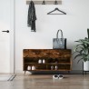 Banc à chaussures chêne fumé 102x35x55 cm bois d'ingénierie 