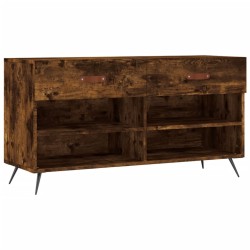 Banc à chaussures chêne fumé 102x35x55 cm bois d'ingénierie 