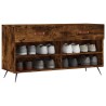 Banc à chaussures chêne fumé 102x35x55 cm bois d'ingénierie 