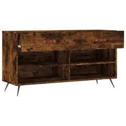 Banc à chaussures chêne fumé 102x35x55 cm bois d'ingénierie 