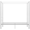 Cadre de lit à baldaquin sans matelas blanc métal 90x200 cm 