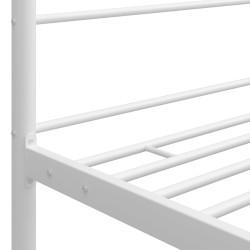 Cadre de lit à baldaquin sans matelas blanc métal 90x200 cm 