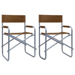 Chaises de metteur en scène lot de 2 Acier Marron 