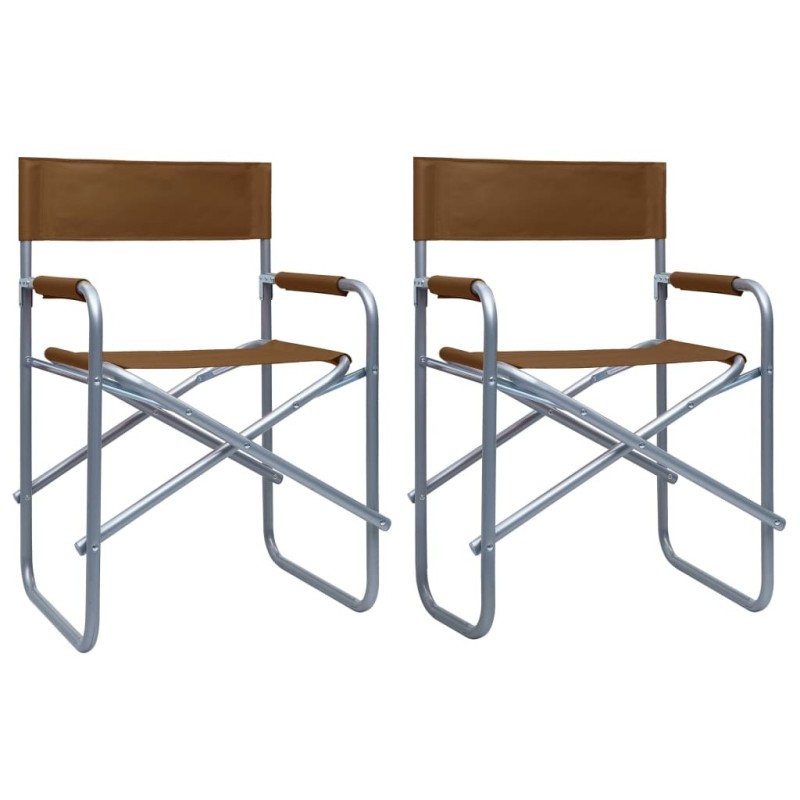 Chaises de metteur en scène lot de 2 Acier Marron Chaises de metteur en scène lot de 2 Acier Marron