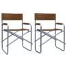 Chaises de metteur en scène lot de 2 Acier Marron 