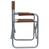 Chaises de metteur en scène lot de 2 Acier Marron 