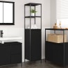 Meuble de salle de bain avec étagères chêne noir 36x35x165 cm 