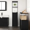 Meuble de salle de bain avec étagères chêne noir 36x35x165 cm 