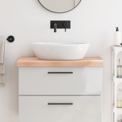 Comptoir de salle de bain 80x50x(2-6) cm bois massif non traité 