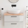 Comptoir de salle de bain 80x50x(2-6) cm bois massif non traité 