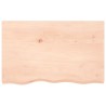 Comptoir de salle de bain 80x50x(2-6) cm bois massif non traité 