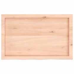 Comptoir de salle de bain 80x50x(2-6) cm bois massif non traité 
