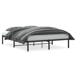 Cadre de lit métal sans matelas noir 160x200 cm 