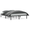 Cadre de lit métal sans matelas noir 160x200 cm 