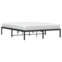 Cadre de lit métal sans matelas noir 160x200 cm 