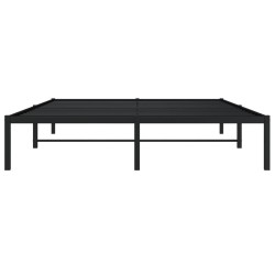 Cadre de lit métal sans matelas noir 160x200 cm 