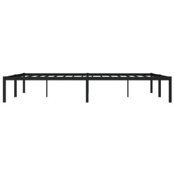 Cadre de lit métal sans matelas noir 160x200 cm 