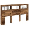 Armoire tête de lit avec LED vieux bois 180x17x102 cm 