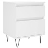 Tables de chevet 2 pcs blanc 40x35x50 cm bois d’ingénierie 