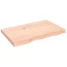 Dessus de table 80x50x(2-6) cm bois de chêne massif non traité 
