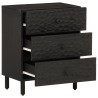 Table de chevet noir 50x33x60 cm bois de manguier massif 
