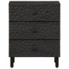 Table de chevet noir 50x33x60 cm bois de manguier massif 