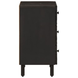 Table de chevet noir 50x33x60 cm bois de manguier massif 