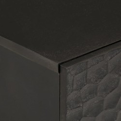 Table de chevet noir 50x33x60 cm bois de manguier massif 