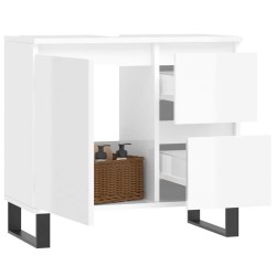 Armoire de salle de bain blanc brillant 65x33x60 cm 