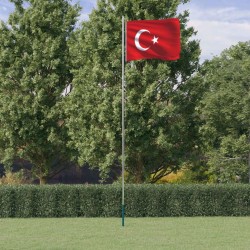 Drapeau de la Turquie et mât 6,23 m Aluminium 
