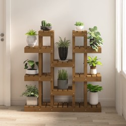 Support à plantes Marron miel 104,5x25x109,5 cm Bois massif pin 