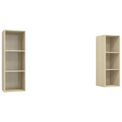 Meubles TV muraux 2 pcs Chêne sonoma Bois d'ingénierie 