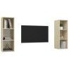 Meubles TV muraux 2 pcs Chêne sonoma Bois d'ingénierie 
