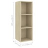 Meubles TV muraux 2 pcs Chêne sonoma Bois d'ingénierie 