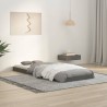 Cadre de lit sans matelas gris 75x190 cm bois de pin massif 