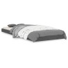 Cadre de lit sans matelas gris 75x190 cm bois de pin massif 