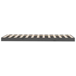 Cadre de lit sans matelas gris 75x190 cm bois de pin massif 